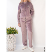 4470-8 Спортивний костюм жіночий велюр на блискавці напівбатал (3 од: 48,50,52)