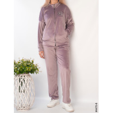 4470-8 Спортивний костюм жіночий велюр на блискавці напівбатал (3 од: 48,50,52)