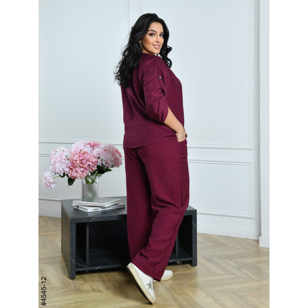 4545-12 Костюм жіночий льон жатка батал (4 од: 54,56,58,60)