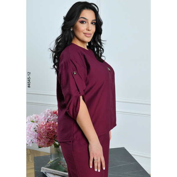 4545-12 Костюм жіночий льон жатка батал (4 од: 54,56,58,60)
