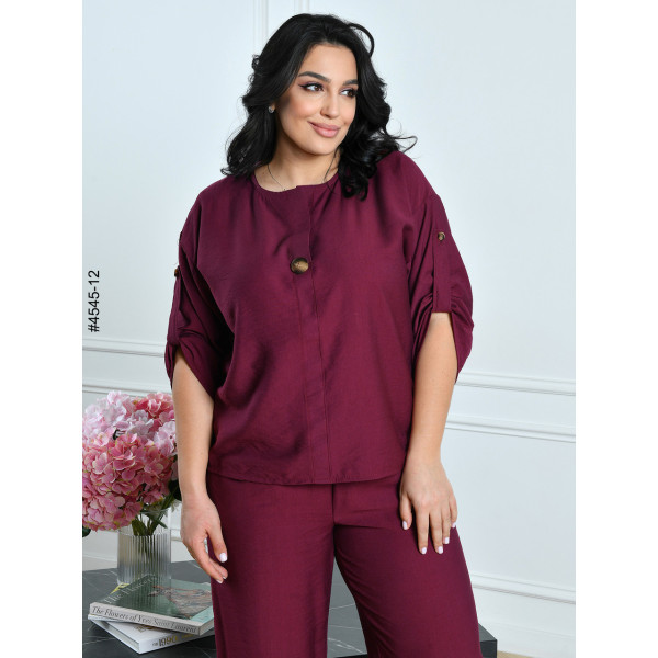 4545-12 Костюм жіночий льон жатка батал (4 од: 54,56,58,60)