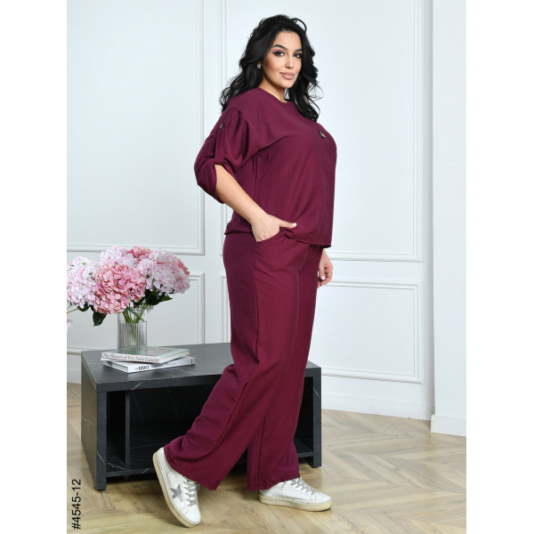 4545-12 Костюм жіночий льон жатка батал (4 од: 54,56,58,60)