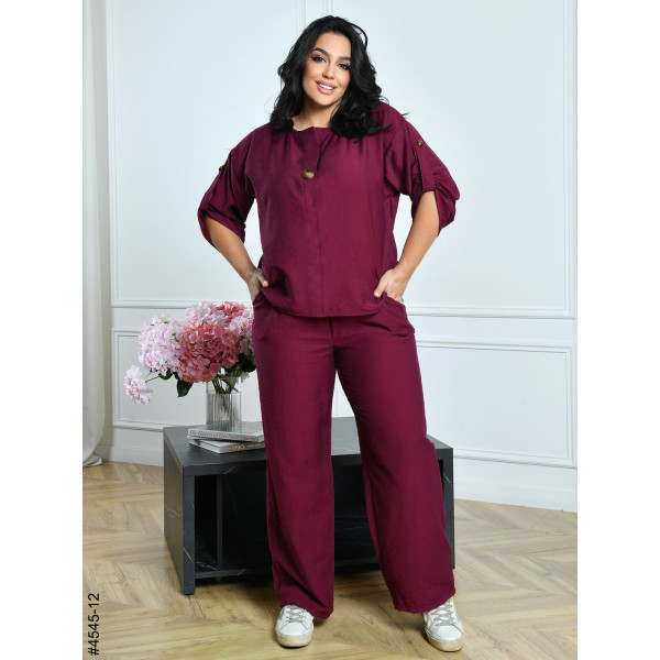 4545-12 Костюм жіночий льон жатка батал (4 од: 54,56,58,60)