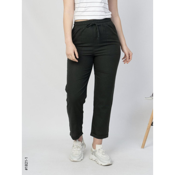1821-1 Брюки женские летние лен батал (4 ед: 50,52,54,56)