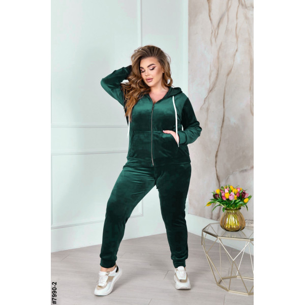 7990-2 Спортивний костюм жіночий на блискавці велюр супербатал (4 од: 54,56.58.60)
