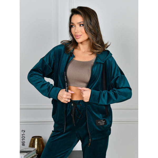 6101-2 Спортивний костюм жіночий на блискавці велюр норма (5 од: 44,46,48,50,52)