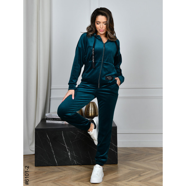 6101-2 Спортивний костюм жіночий на блискавці велюр норма (5 од: 44,46,48,50,52)