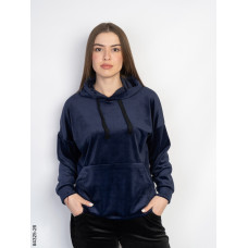 4325-26 Худі жіночий велюр напівбатал (розмір 52-54 | універсальний)