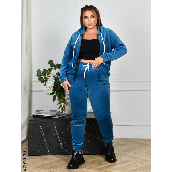 7990-30 Спортивний костюм жіночий на блискавці велюр супербатал (4 од: 54,56.58.60)