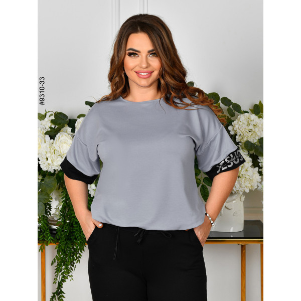 9310-33 Спортивний костюм жіночий двунитка напівбатал (4 од: 48,50,52,54)