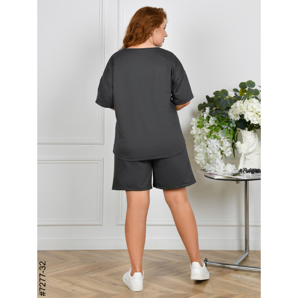 7277-32 Спортивний костюм жіночий двонитка напівбатал (4 од: 48,50,52,54)