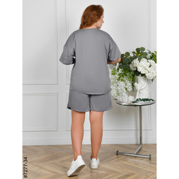 7277-34 Спортивний костюм жіночий двонитка напівбатал (4 од: 48,50,52,54)