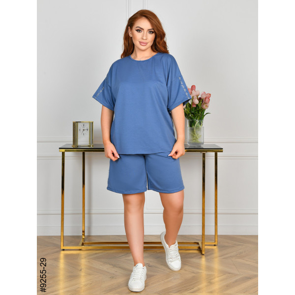 9255-29 Спортивний костюм жіночий двонитка напівбатал (4 од: 48,50,52,54)