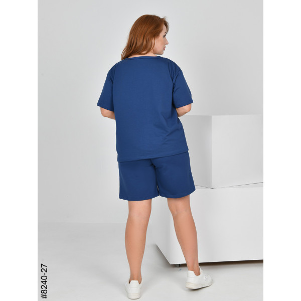 8240-27 Спортивний костюм жіночий турецька двонитка напівбатал (3 од: 48,50,52)