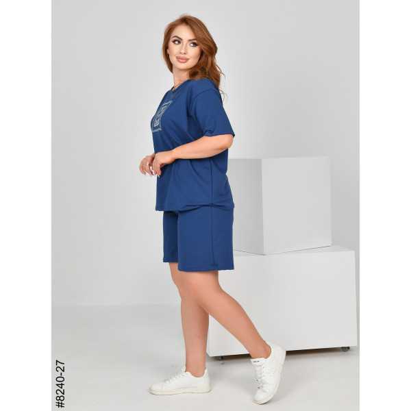 8240-27 Спортивний костюм жіночий турецька двонитка напівбатал (3 од: 48,50,52)