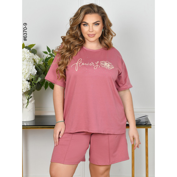 6370-9 Спортивний костюм жіночий двонитка батал (3 од: 54,56,58)