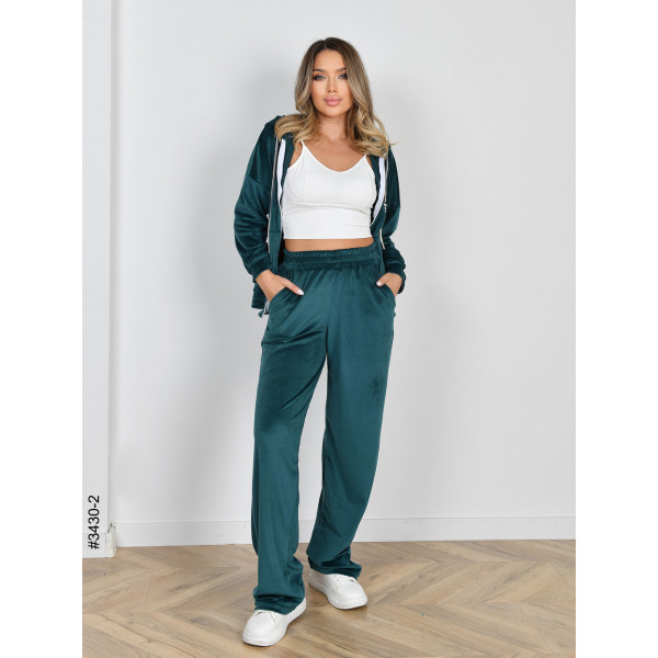 3430-2 Спортивний костюм жіночий на блискавці велюр норма (3 од: 44,46,48)