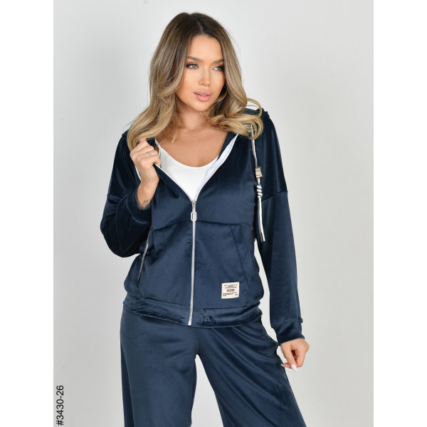 3430-26 Спортивний костюм жіночий на блискавці велюр норма (3 од: 44,46,48)