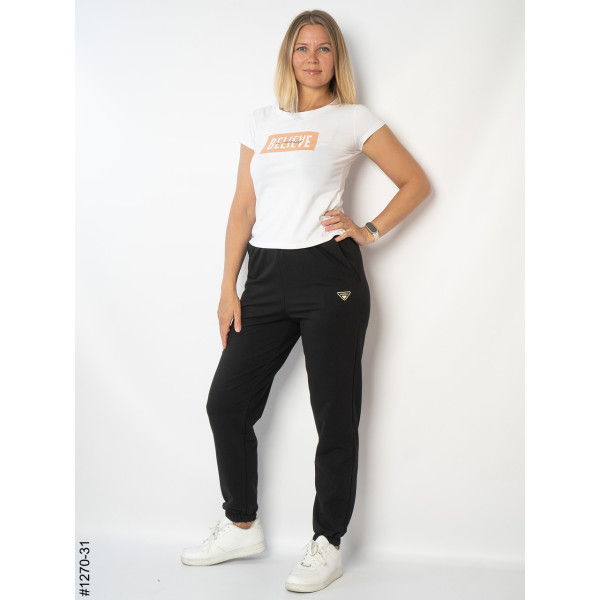 1270-31 Спортивні штани жіночі турецька двунитка напівбатал (4 од: 50,52,54,56)