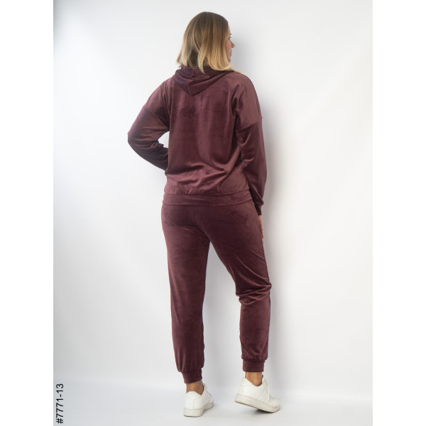 7771-13 Спортивний костюм жіночий велюр напівбатал (3 од: 48,50,52)