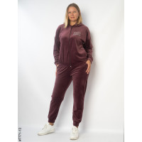 7771-13 Спортивний костюм жіночий велюр напівбатал (3 од: 48,50,52)