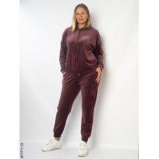 7771-13 Спортивний костюм жіночий велюр напівбатал (3 од: 48,50,52)