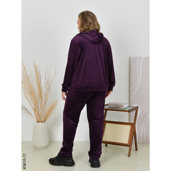 3610-11 Спортивний костюм жіночий на блискавці велюр батал (3 од: 54,56,58)