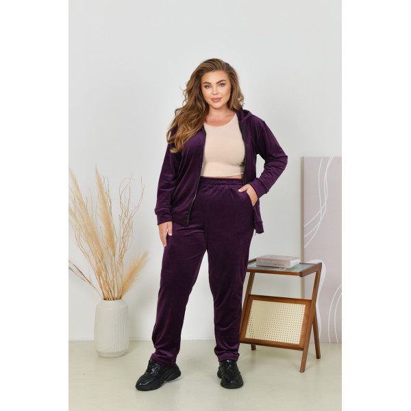 3610-11 Спортивний костюм жіночий на блискавці велюр батал (3 од: 54,56,58)