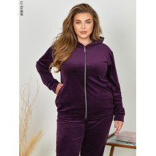 3610-11 Спортивний костюм жіночий на блискавці велюр батал (3 од: 54,56,58)