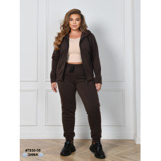 7830-50 Спортивний костюм жіночий на блискавці тринитка на флісі батал (4 од: 54,56,58,60)