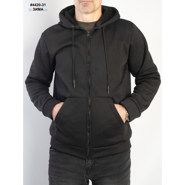 4420-31 Толстовка чоловіча на блискавці тринитка на флісі норма (5 од: 48,50,52,54,56)