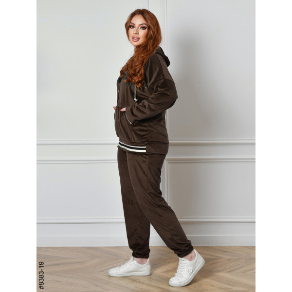 8383-19 Спортивний костюм жіночий на блискавці велюр напівбатал (4 од: 48,50,52,54)