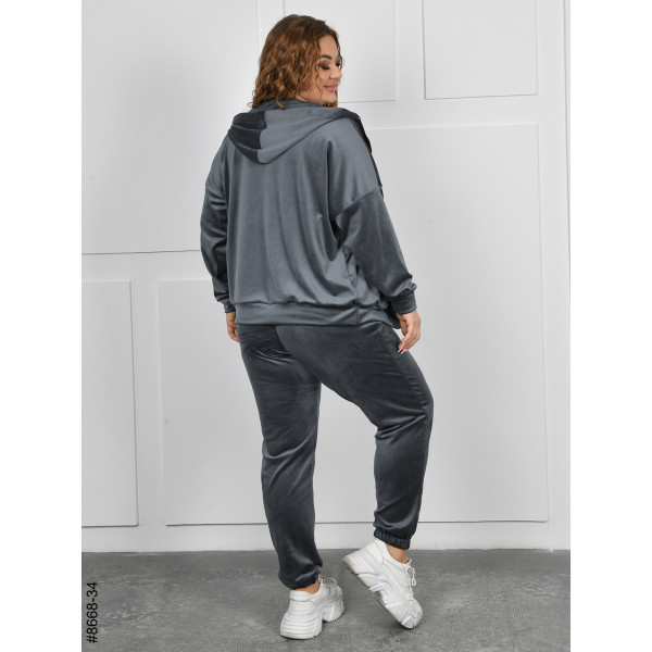 8668-34 Спортивний костюм жіночий на блискавці велюр батал (4 од: 54,56,58,60)