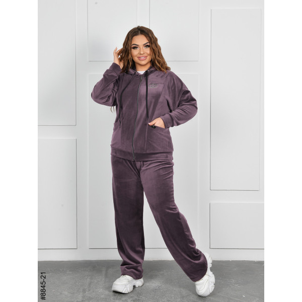 8845-21 Спортивний костюм жіночий на блискавці велюр батал (4 од: 54,56,58,60)