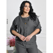 4545-32 Костюм жіночий льон жатка батал (4 од: 54,56,58,60)