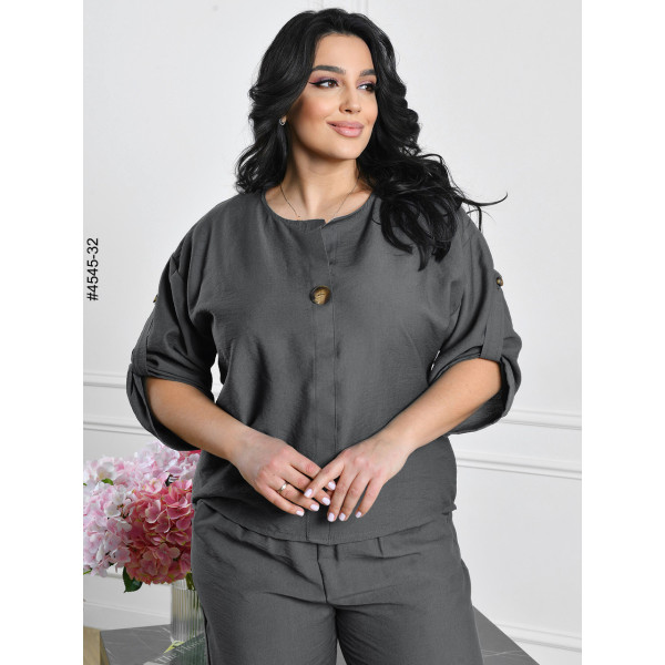 4545-32 Костюм жіночий льон жатка батал (4 од: 54,56,58,60)