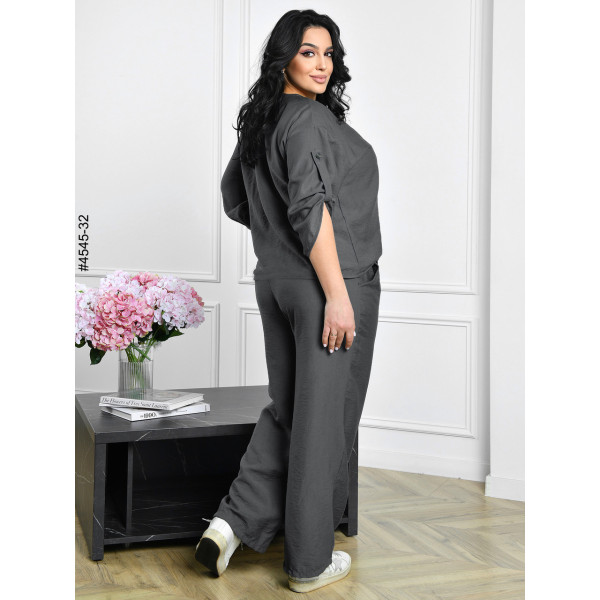 4545-32 Костюм жіночий льон жатка батал (4 од: 54,56,58,60)