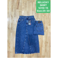0210-15 # синя жіноча джинсова спідниця (RELUCKY, стрейчові, 6 од. розміри норма: 25. 26. 27. 28. 29. 30) видача наступного дня