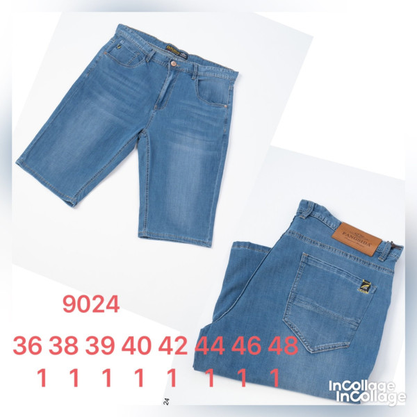 9024 # блакитні чоловічі джинсові шорти (стрейч, 8 од. розміри батал: 36. 38. 39. 40. 42. 44. 46. 48) видача наступного дня