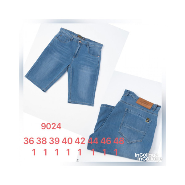 9024 # блакитні чоловічі джинсові шорти (стрейч, 8 од. розміри батал: 36. 38. 39. 40. 42. 44. 46. 48) видача наступного дня