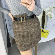 0143-2 КОРИЧНЕВА спідниця фетрова жіноча (3 од. розміри: S.M.L)