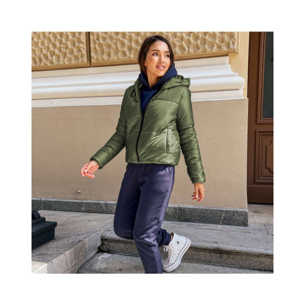 5010-712 ОЛИВКОВА куртка-зефірка з капюшоном на синтепоні (2 од. розміри: 42-44.46-48)