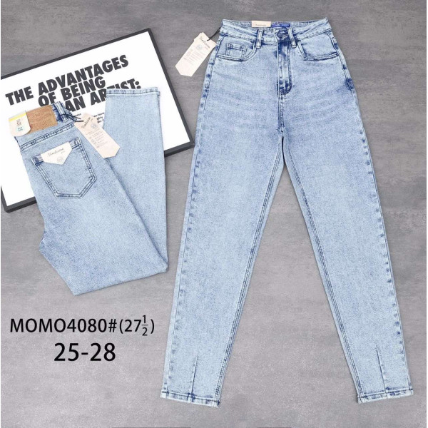 4080 # блакитні жіночі джинси мом (VINDASION, стрейчові, 6 од. розміри норма: 25-28, повторюються) видача наступного дня