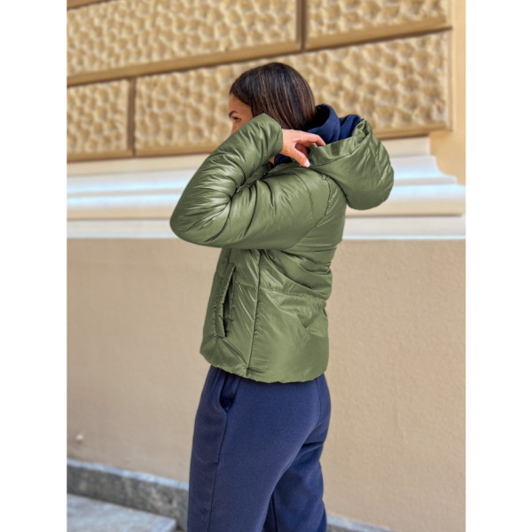 5010-712 ОЛИВКОВА куртка-зефірка з капюшоном на синтепоні (2 од. розміри: 42-44.46-48)