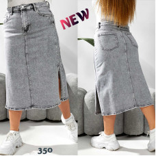 0350* сіра жіноча спідниця джинсова (стрейчева, 6 од. розміри батал: 32. 34. 36. 38. 40. 42) видача наступного дня