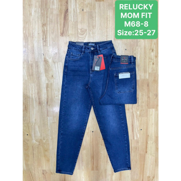 0068-8* сині жіночі стрейчові джинси мом (Relucky, 6 од., розміри норма: 25-27) видача наступного дня