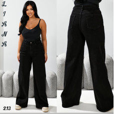 0213 # чорні жіночі джинси палаццо (стрейч-коттон, 6 од. розміри напівбатал: 28. 29. 30. 31. 32. 33) видача наступного дня