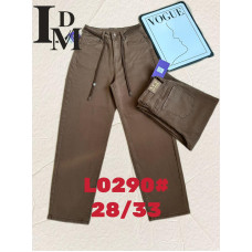 0290# коричневі жіночі джинси (LDM, 6 од., розміри напівбатал: 28-33) видача наступного дня