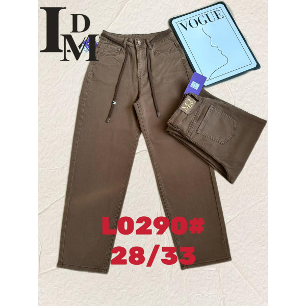 0290# коричневі жіночі джинси (LDM, 6 од., розміри напівбатал: 28-33) видача наступного дня