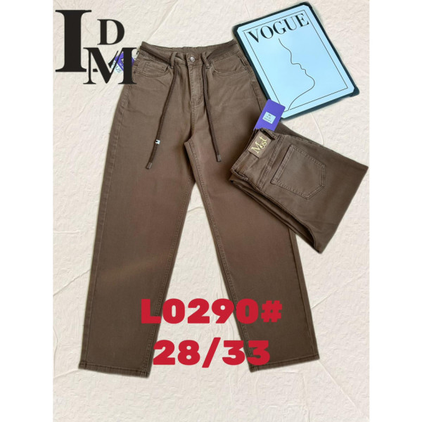 0290# коричневі жіночі джинси (LDM, 6 од., розміри напівбатал: 28-33) видача наступного дня